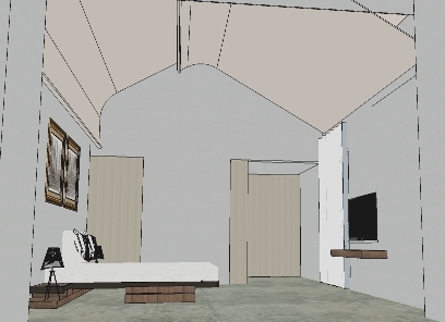 A view of a modern bedroom A view of a modern bedroom